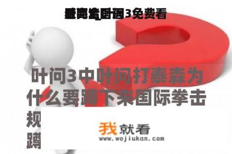 叶问3_叶问3免费看
看完全
版高清国语