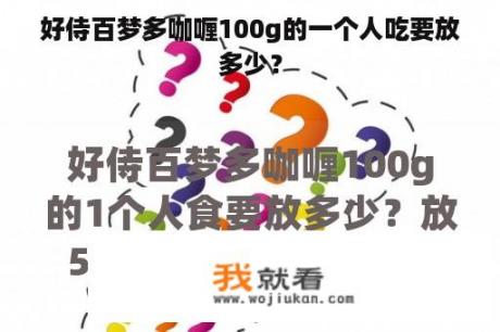 好侍百梦多咖喱100g的一个人吃要放多少？