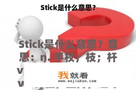 Stick是什么意思？