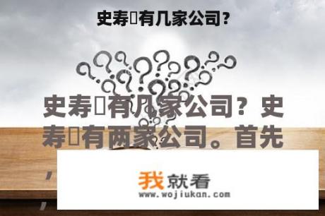 史寿栐有几家公司？