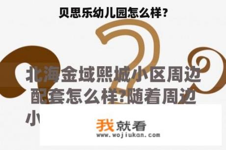 贝思乐幼儿园怎么样？