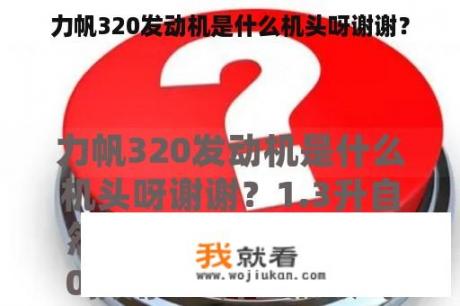 力帆320发动机是什么机头呀谢谢？