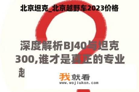 北京坦克_北京越野车2023价格