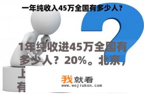 一年纯收入45万全国有多少人？