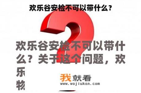 欢乐谷安检不可以带什么？