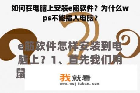 如何在电脑上安装e筋软件？为什么wps不能插入电脑？