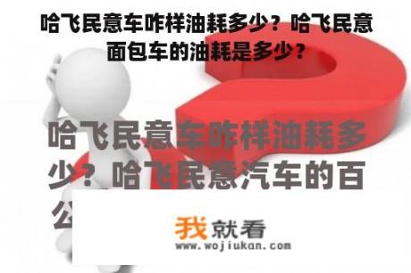 哈飞民意车咋样油耗多少？哈飞民意面包车的油耗是多少？