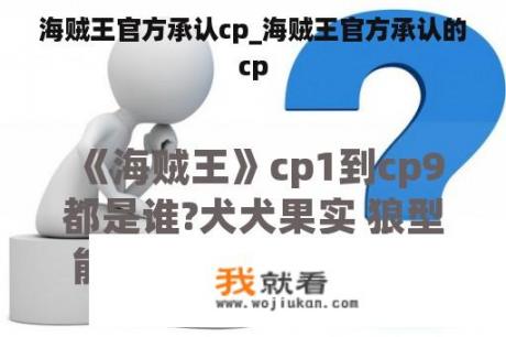 海贼王官方承认cp_海贼王官方承认的cp