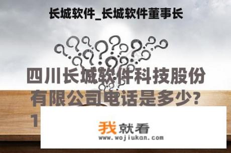 长城软件_长城软件董事长