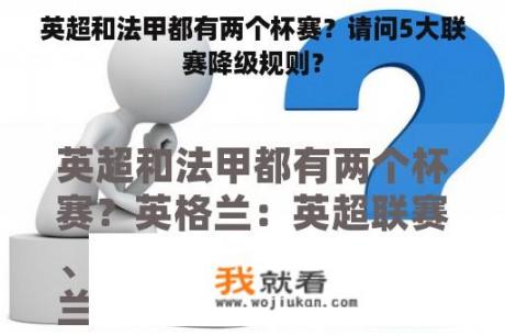 英超和法甲都有两个杯赛？请问5大联赛降级规则？