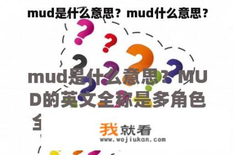 mud是什么意思？mud什么意思？