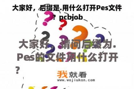 大家好，后缀是.用什么打开Pes文件？pcbjob