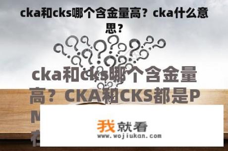 cka和cks哪个含金量高？cka什么意思？