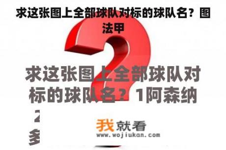 求这张图上全部球队对标的球队名？图法甲