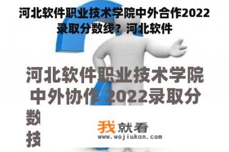 河北软件职业技术学院中外合作2022录取分数线？河北软件