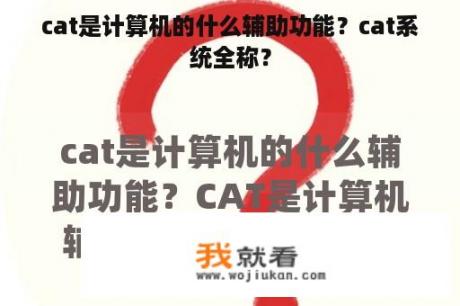 cat是计算机的什么辅助功能？cat系统全称？