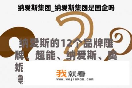 纳爱斯集团_纳爱斯集团是国企吗