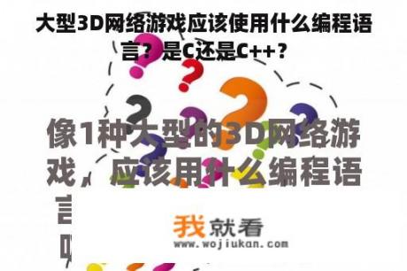 大型3D网络游戏应该使用什么编程语言？是C还是C++？