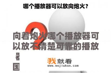 哪个播放器可以放向炮火？