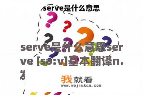 serve是什么意思