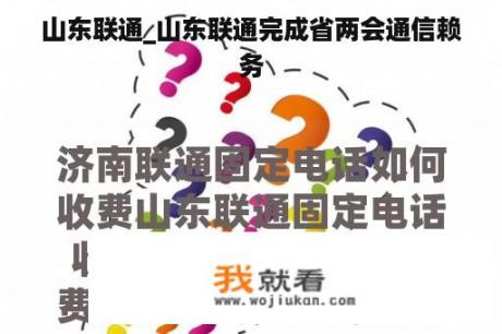 山东联通_山东联通完成省两会通信赖
务