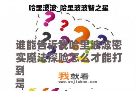 哈里波波_哈里波波智之星