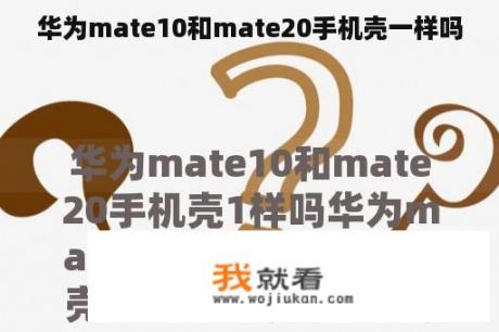 华为mate10和mate20手机壳一样吗