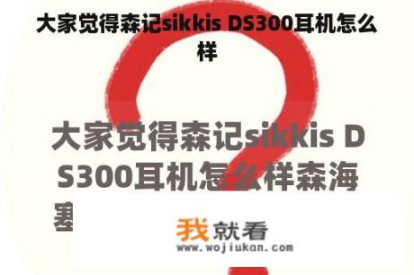 大家觉得森记sikkis DS300耳机怎么样