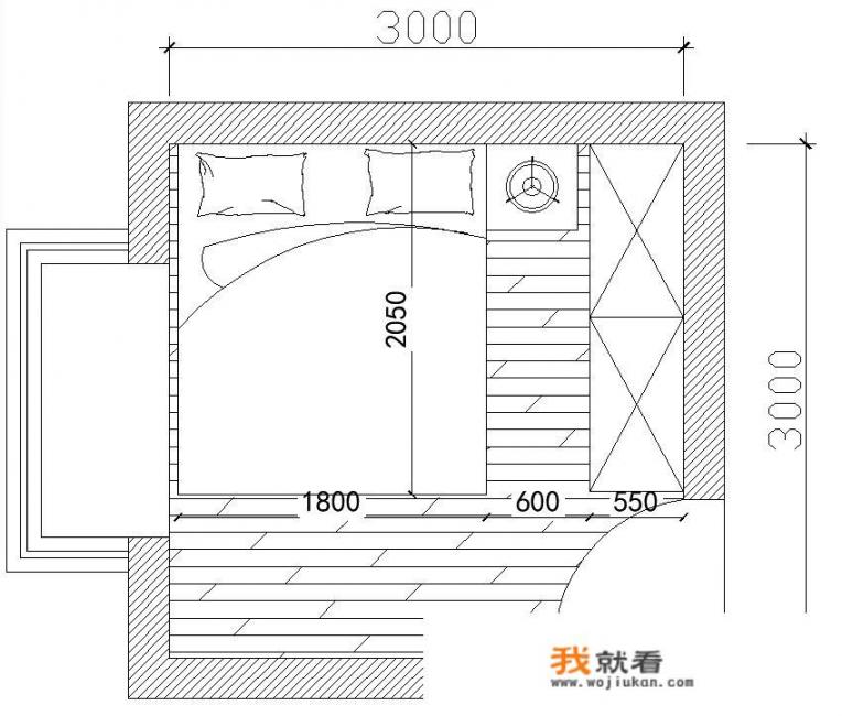 3m×3m的卧室，怎么布局好