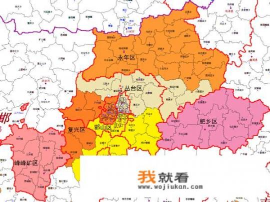 邯郸在中国地图的哪个位置？