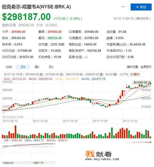 全球最贵股票诞生，每股价格30万美元，这是什么公司的股票？