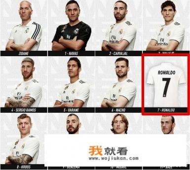c罗皇马球衣号码变化？