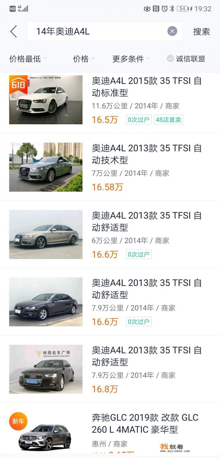 二手车奥迪A4L多少价格？