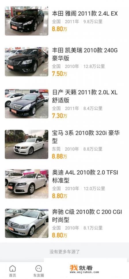 七八万二手车性价比最高的车？