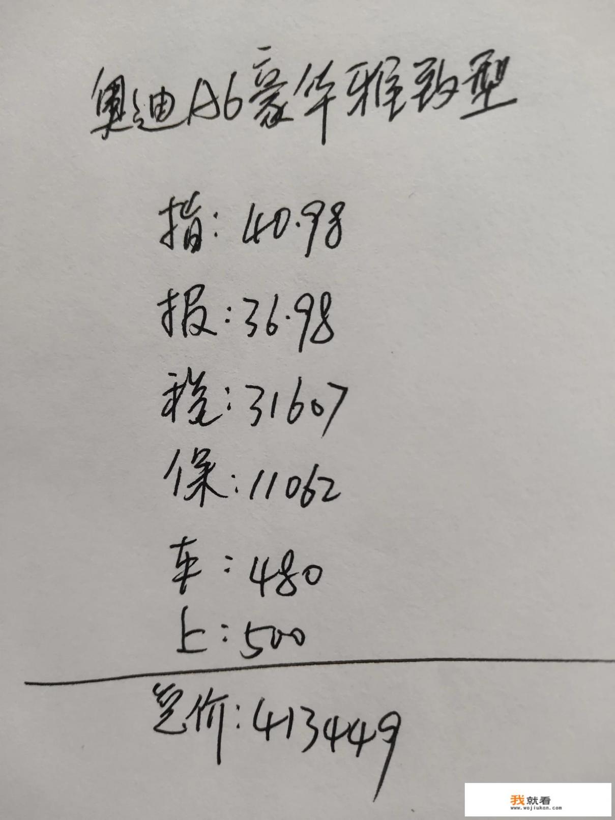 2021奥迪a6落地多少？