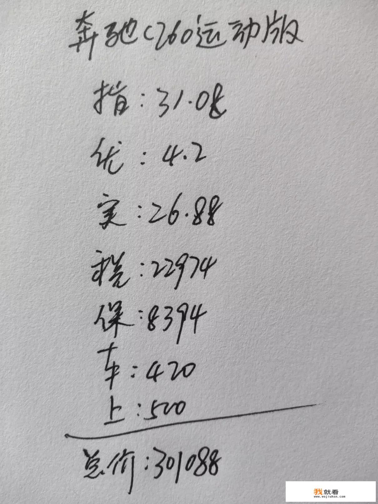 奔驰C260多少钱？