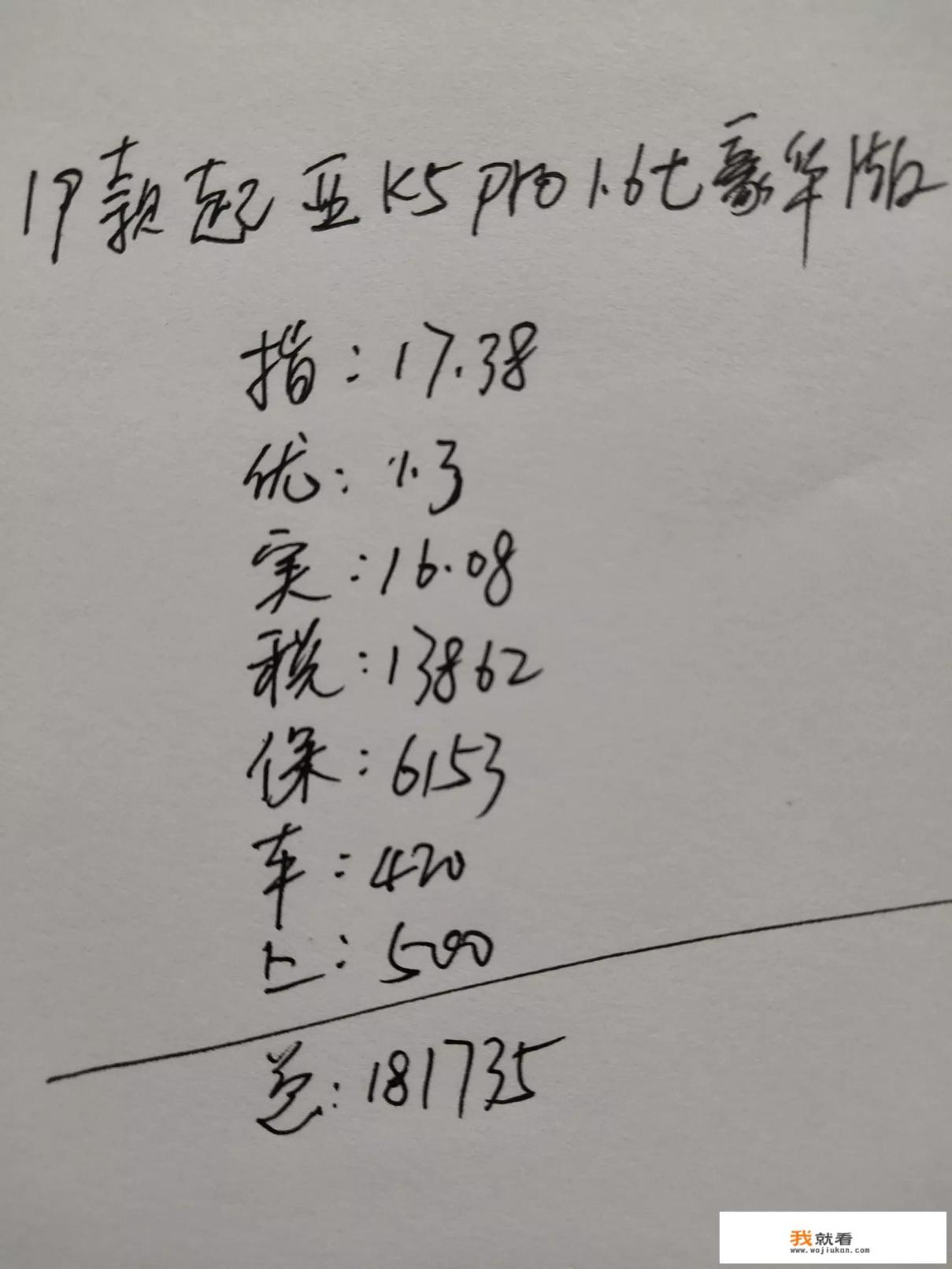 最近看上了19款起亚k5pro 1.6t，豪华版，现在最低多少能落地？