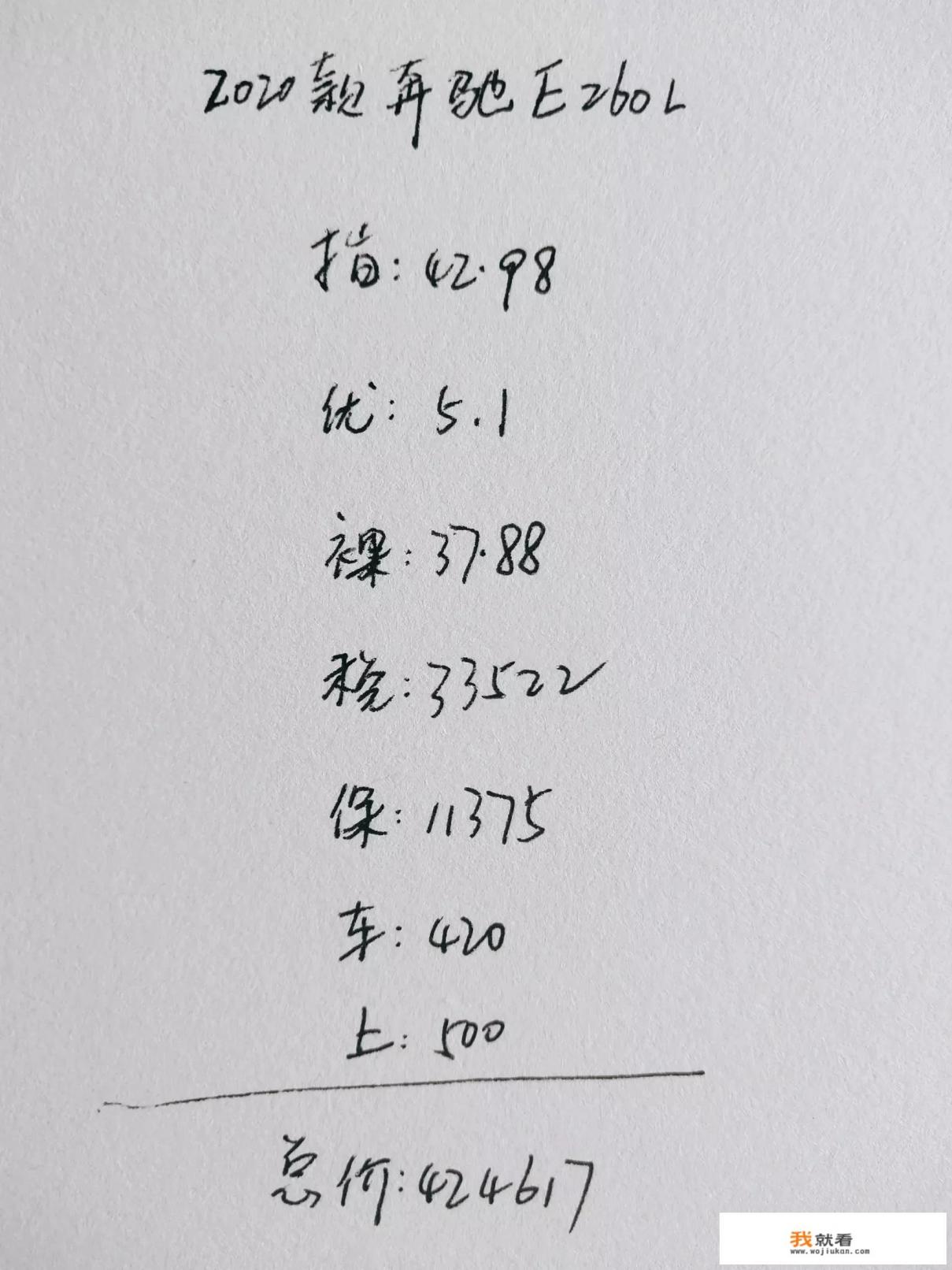 奔驰e260落地多少钱？