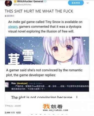 steam国产恋爱游戏《茸雪》爆红，老外都沉迷其中，对此你怎么看？