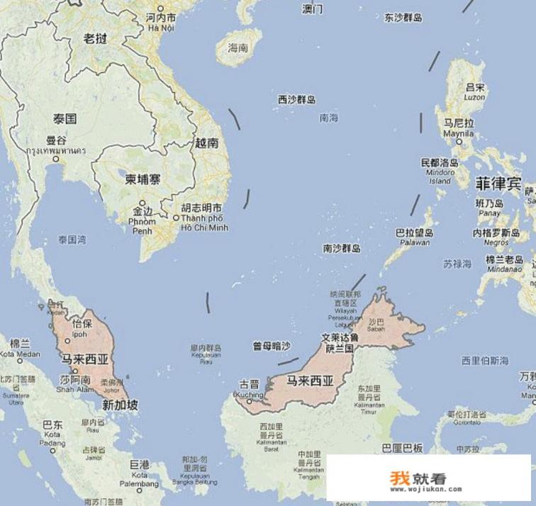 马来西亚地图上的位置？