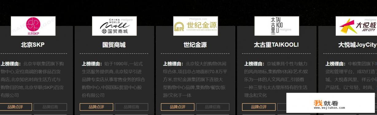 北京商场排行榜前十名？