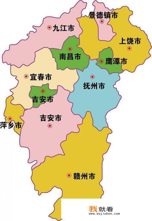 江西省各市地图面积？